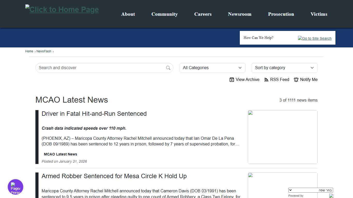 News Flash • Maricopa County Attorney's Office, AZ